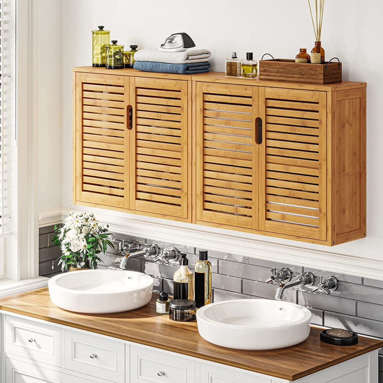 Solid wood bathroom deals storage